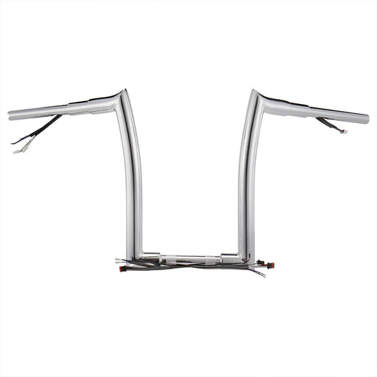 Pre-wired Meathook Handlebar 1.5 Inch Fat Ape Hanger for Harley Sportster Dyna Softail 2012-2022