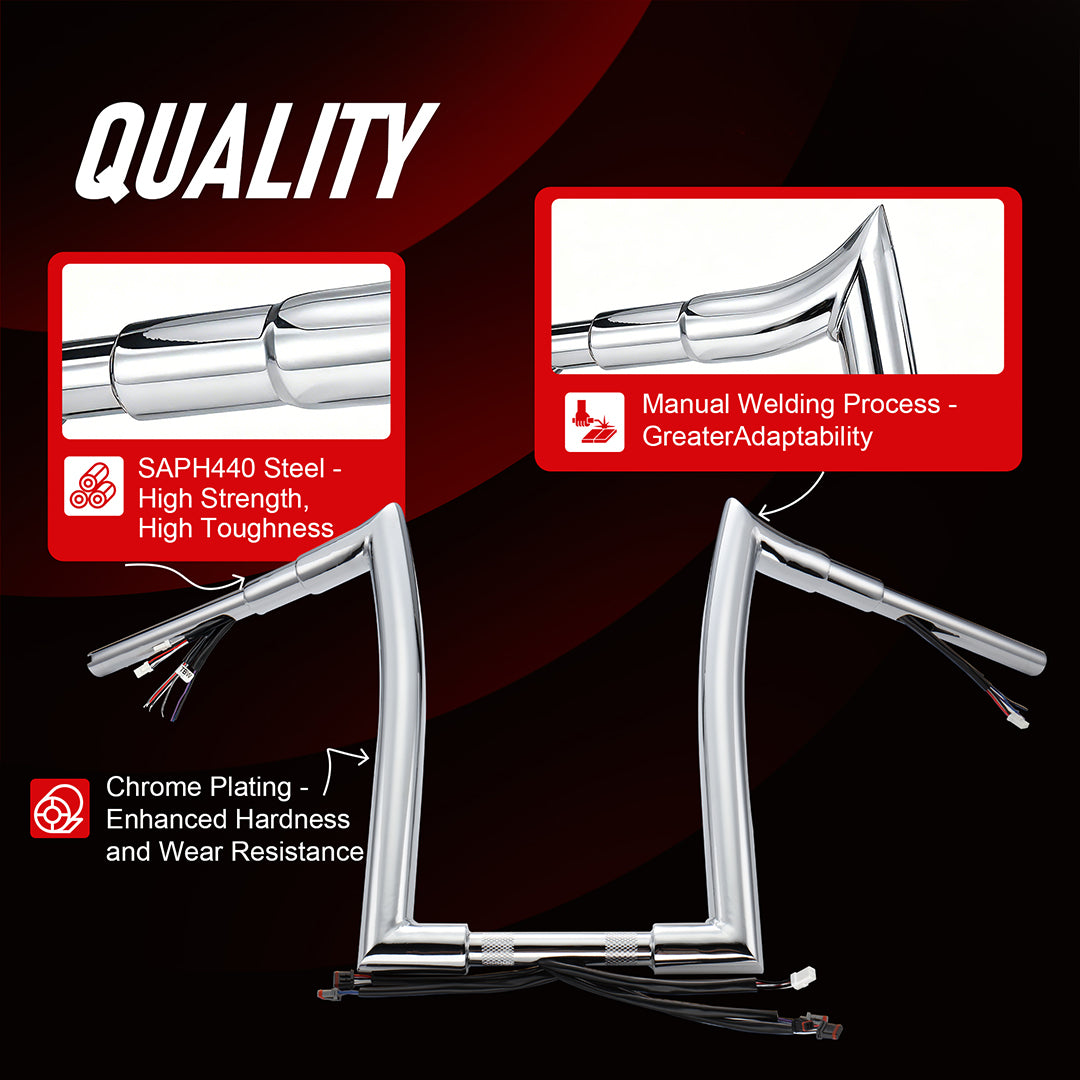 Pre-wired Mercenary Handlebar 1.5 Inch Fat Ape Hanger for Harley Softail 2016-Later