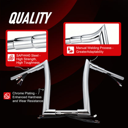 Pre-wired Mercenary Handlebar 1.5 Inch Fat Ape Hanger for Harley Softail 2016-Later