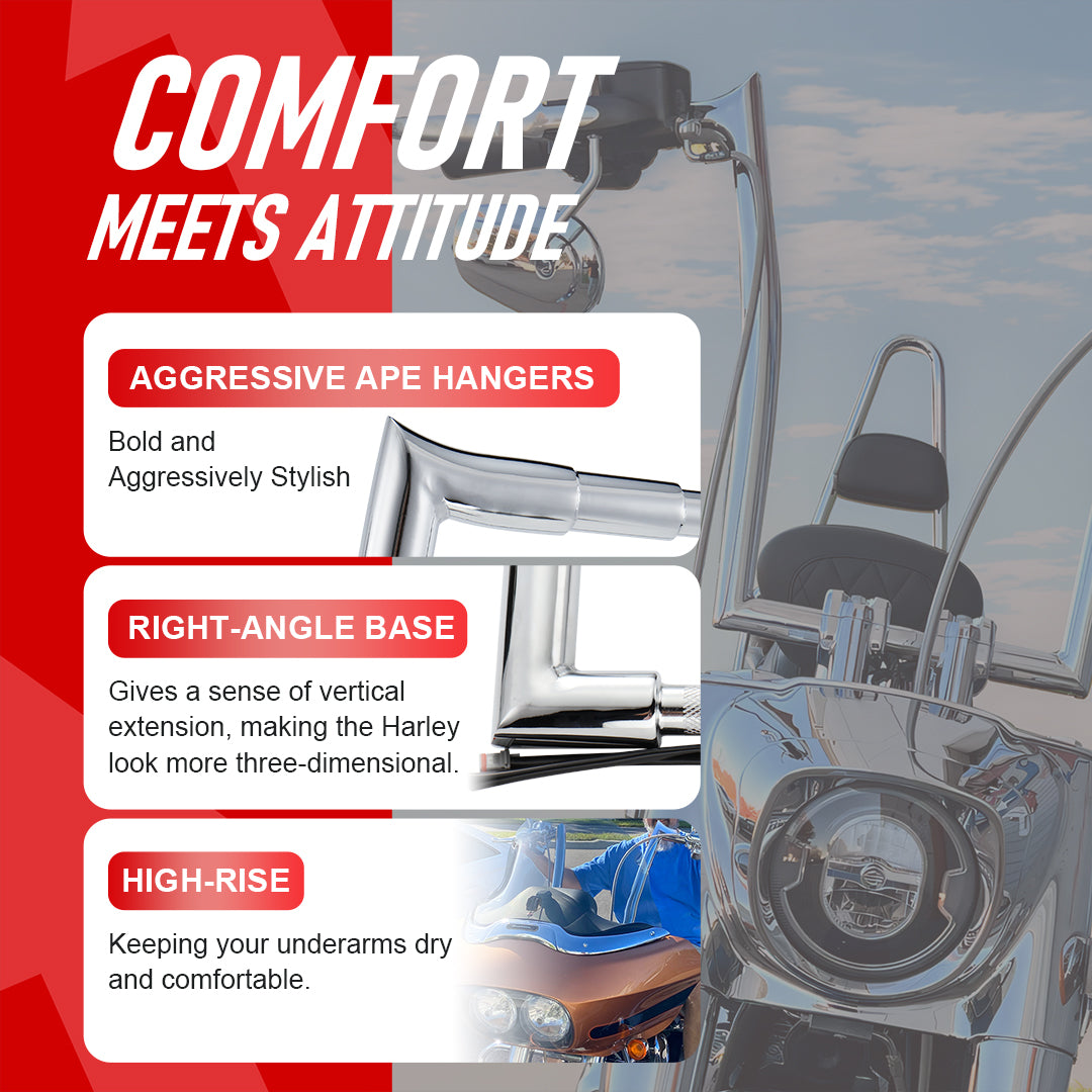 Pre-wired Mercenary Handlebar 1.5 Inch Fat Ape Hanger for Harley Softail 2016-Later