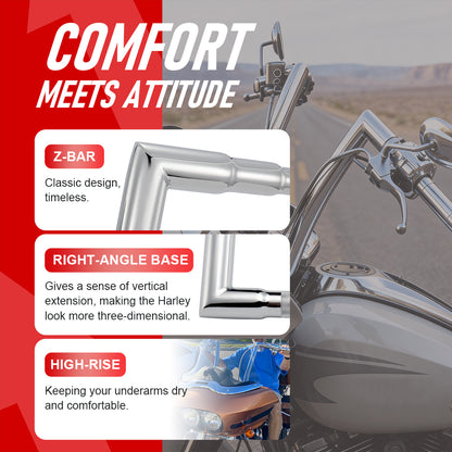 Pre-wired Road Glide Handlebar 1.5 Inch Fat Ape Hanger for Harley Road Glide 2023-Later with ABS