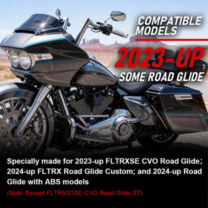 Pre-wired Road Glide Meathook Handlebars 1.5 Inch Fat Ape Hangers for Harley Road Glide 2023-Later with ABS
