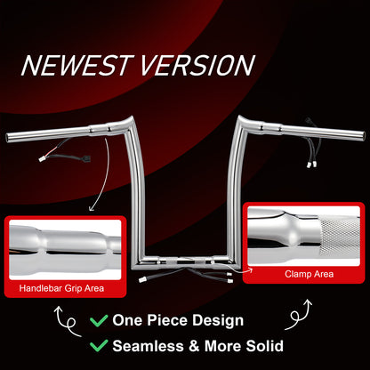 Pre-wired Road Glide Meathook Handlebars 1.5 Inch Fat Ape Hangers for Harley Road Glide 2023-Later with ABS