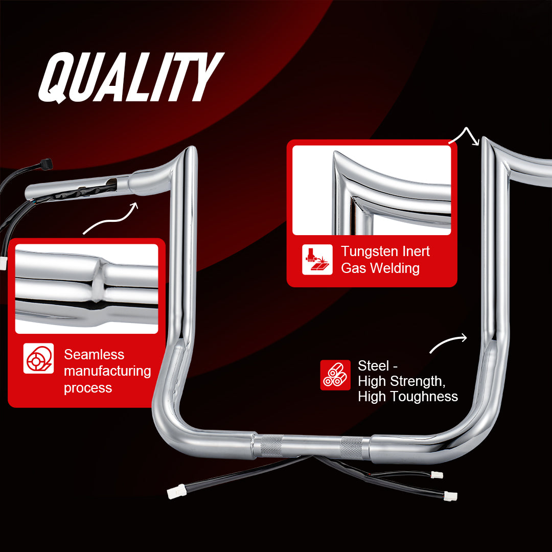 Pre-wired Street Glide Handlebar 1.25 Inch Fat Ape Hanger for Harley Street Glide