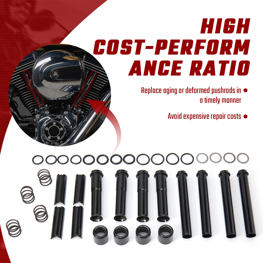 Pushrods Covers Kit for Harley Twin Cam Softail Dyna Touring Models 1999-2017
