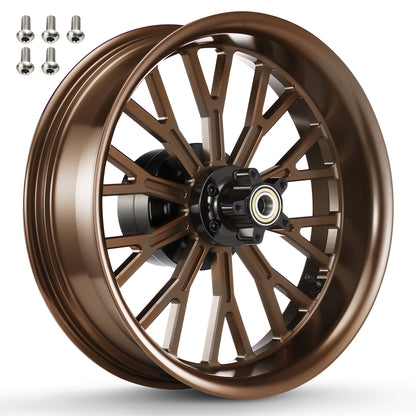 Rear Wheel Fat Spokes One-Piece CNC Machined Wheel Rim with Spacer 18"x5.5" for Harley Touring 2008-Later Street Glide/Road Glide/Road King/Electra Glide