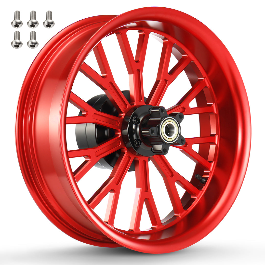 Rear Wheel Fat Spokes One-Piece CNC Machined Wheel Rim with Spacer 18"x5.5" for Harley Touring 2008-Later Street Glide/Road Glide/Road King/Electra Glide