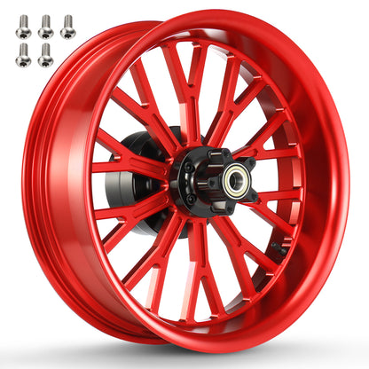 Rear Wheel Fat Spokes One-Piece CNC Machined Wheel Rim with Spacer 18"x5.5" for Harley Touring 2008-Later Street Glide/Road Glide/Road King/Electra Glide