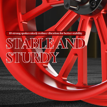 Rear Wheel Fat Spokes One-Piece CNC Machined Wheel Rim with Spacer 18"x5.5" for Harley Touring 2008-Later Street Glide/Road Glide/Road King/Electra Glide