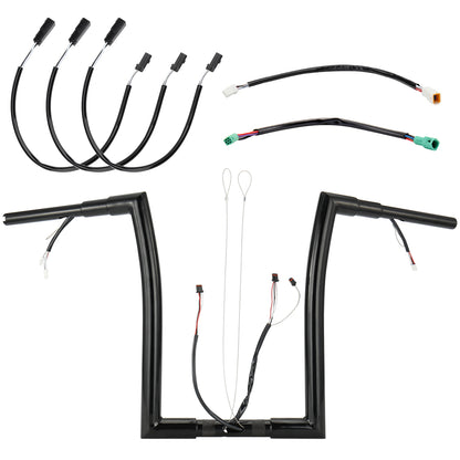 For Harley Road Glide 2014-2023 1.5 Inch Fat Ape Hangers with Pre-wired CAN-Bus Wire and Guiding Line