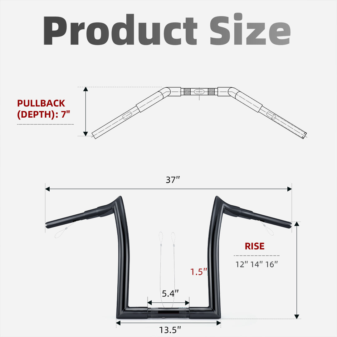 For Harley Road Glide 2015-2023 1.5 inch fat Ape Hangers Meathook Bars