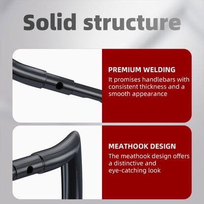 For Harley Road Glide 2015-2023 1.5 inch fat Ape Hangers Meathook Bars