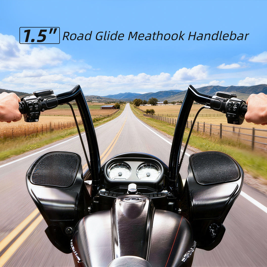 For Harley Road Glide 2015-2023 1.5 inch fat Ape Hangers Meathook Bars