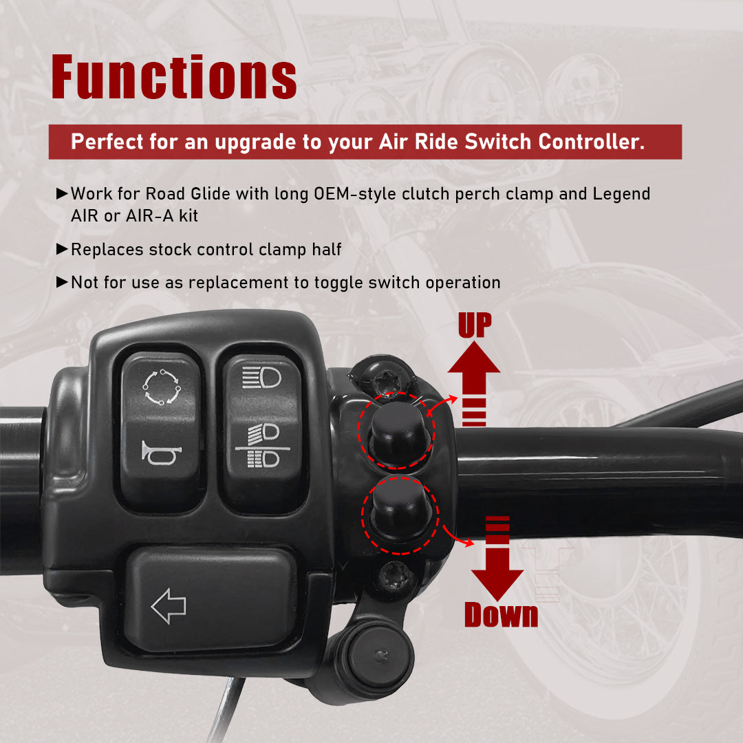 For Harley Road Glide 2015-2024 1 inch Handlebar Air Suspension Control Kit