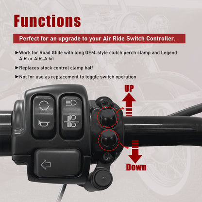 For Harley Road Glide 2015-2024 1 inch Handlebar Air Suspension Control Kit