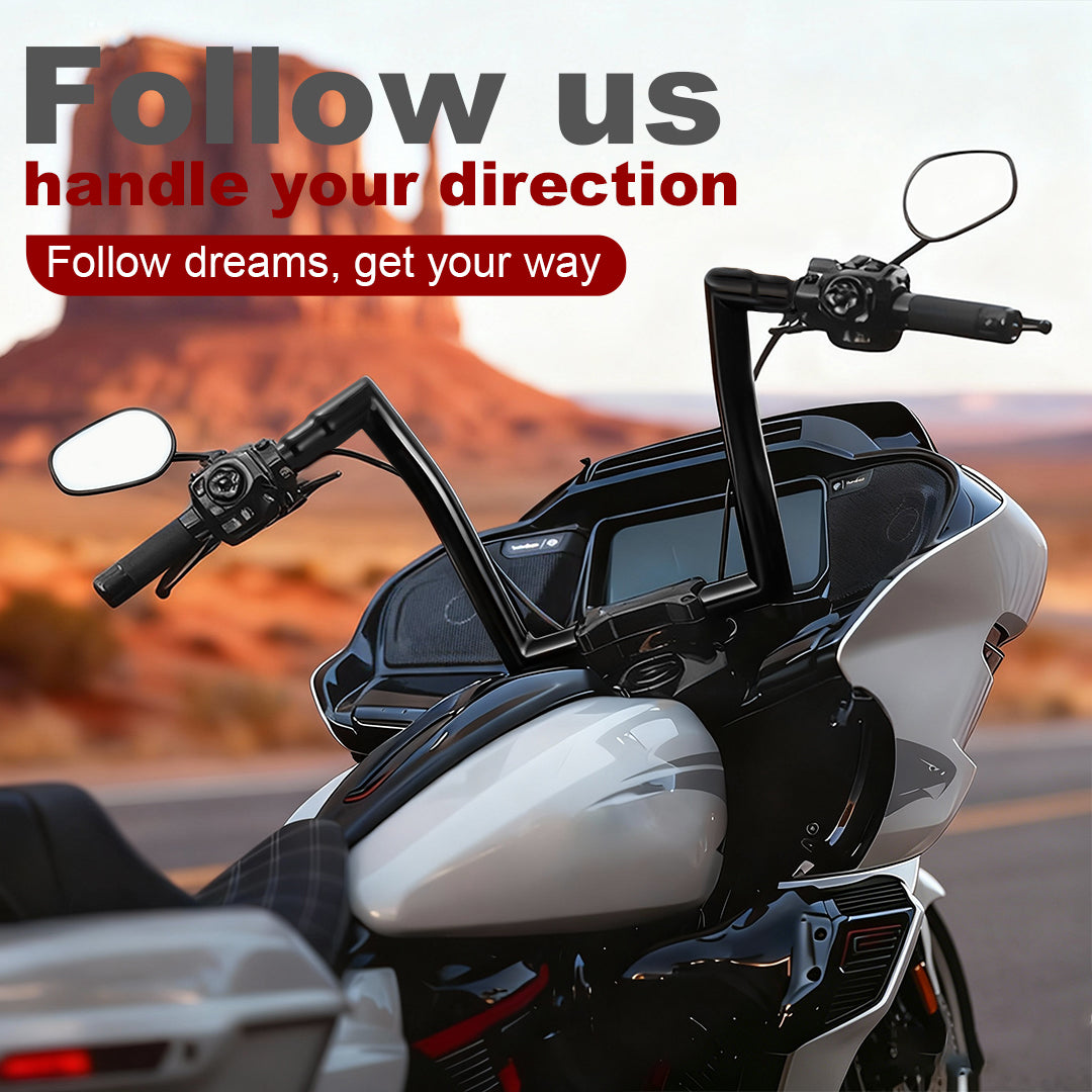 1.5 Inch Fat Right-Angle Handlebars Road Glide Ape Hangers for Harley Touring 2023-Later With ABS