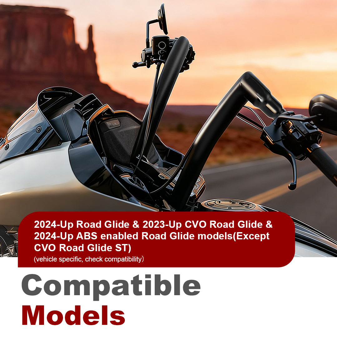 1.5 Inch Fat Right-Angle Handlebars Road Glide Ape Hangers for Harley Touring 2023-Later With ABS