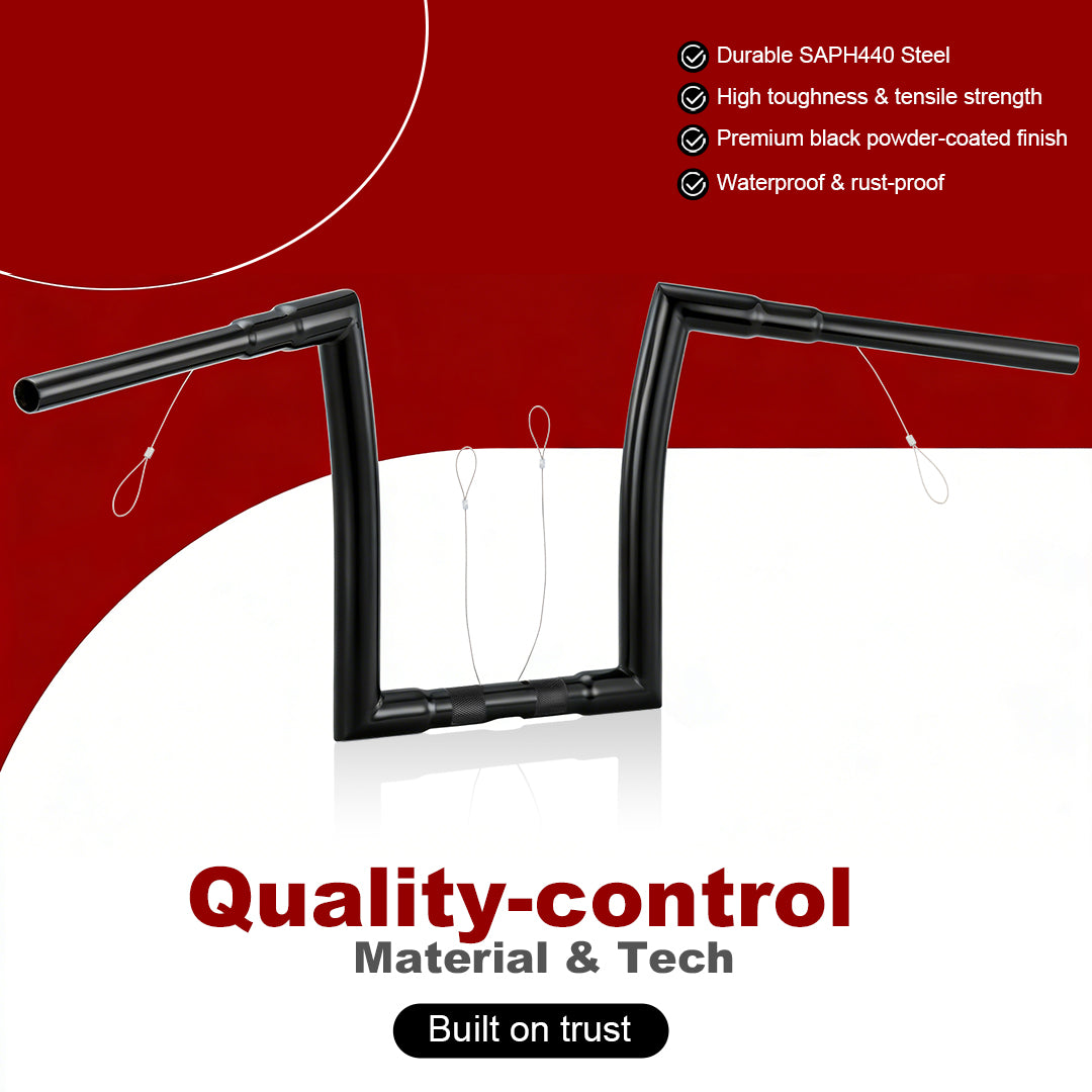 1.5 Inch Fat Right-Angle Handlebars Road Glide Ape Hangers for Harley Touring 2023-Later With ABS