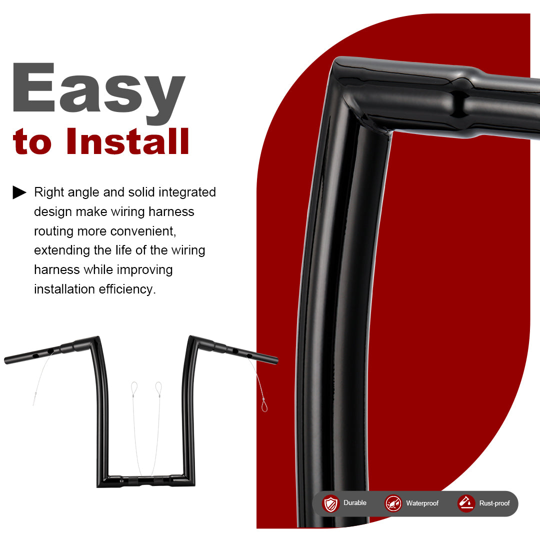 1.5 Inch Fat Right-Angle Handlebars Road Glide Ape Hangers for Harley Touring 2023-Later With ABS