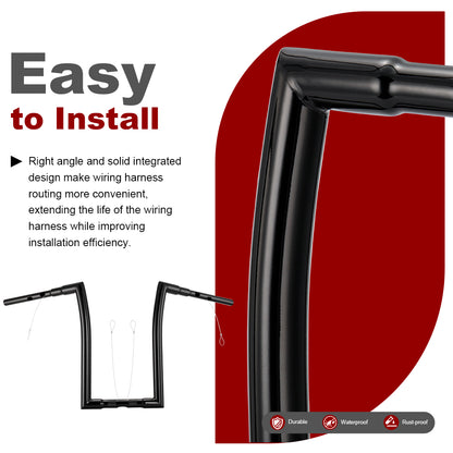 1.5 Inch Fat Right-Angle Handlebars Road Glide Ape Hangers for Harley Touring 2023-Later With ABS