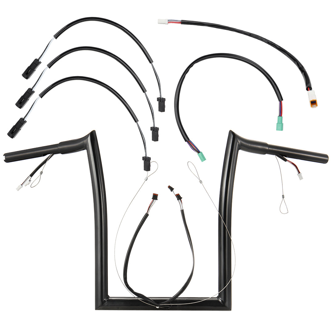 Road Glide Meathook Pre-wired Handlebars for Harley 2014-2023 with Pre-wired CAN-Bus Wire and Guiding Line