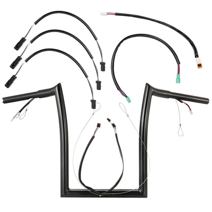 Road Glide Meathook Pre-wired Handlebars for Harley 2014-2023 with Pre-wired CAN-Bus Wire and Guiding Line