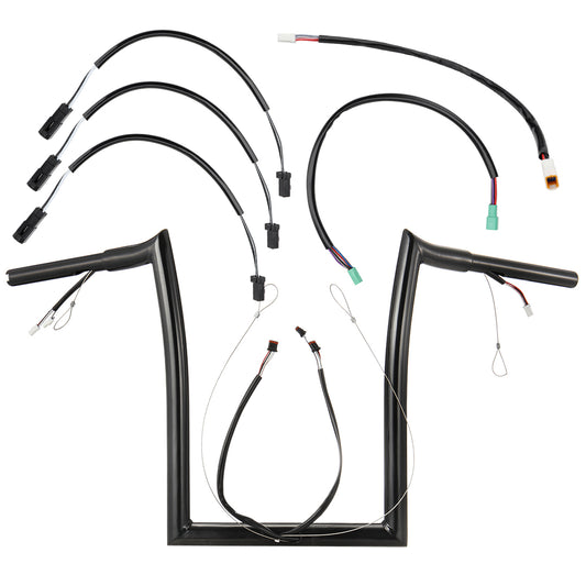 Road Glide Meathook Pre-wired Handlebars for Harley 2014-2023 with Pre-wired CAN-Bus Wire and Guiding Line