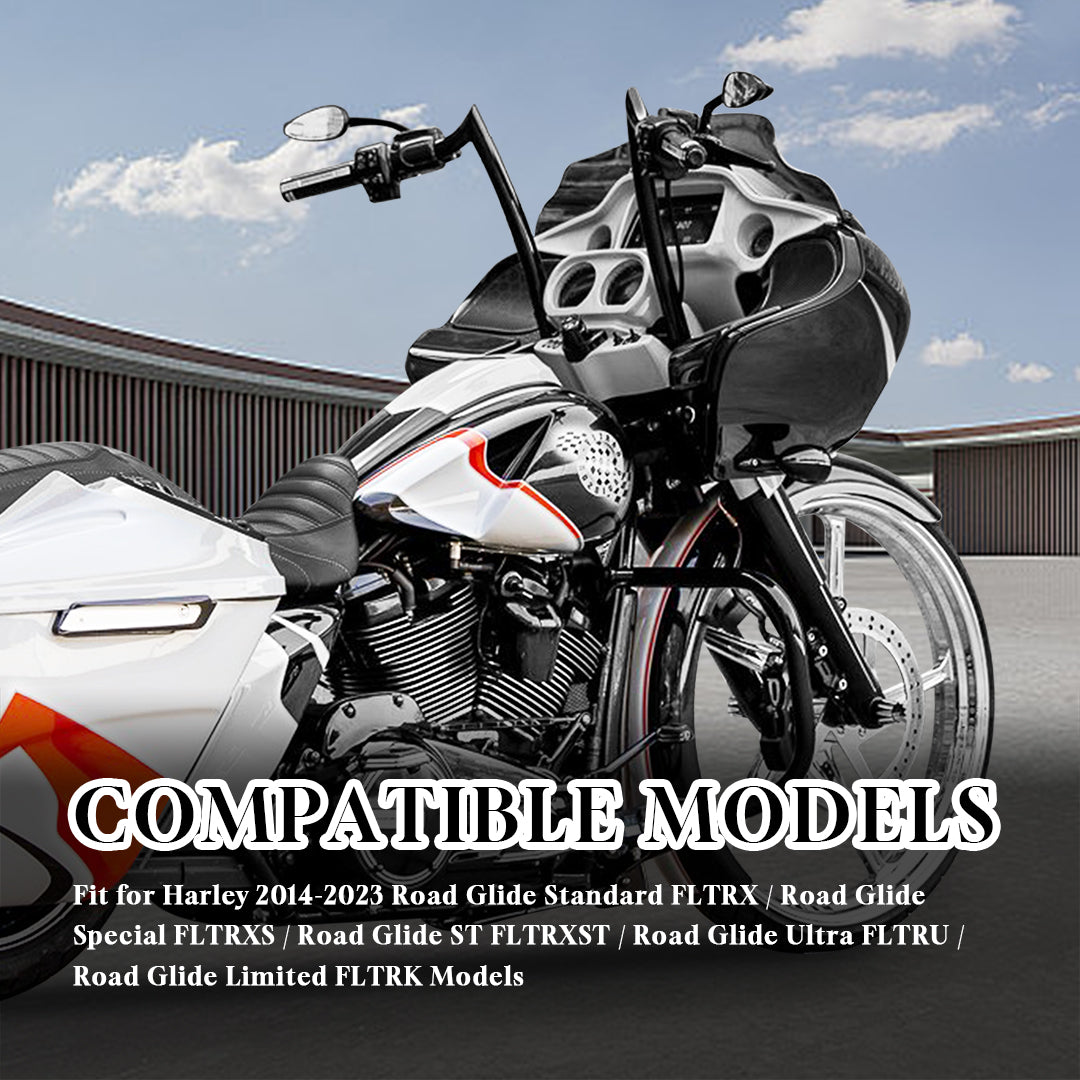 Road Glide Meathook Pre-wired Handlebars for Harley 2014-2023 with Pre-wired CAN-Bus Wire and Guiding Line