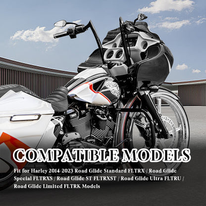 Road Glide Meathook Pre-wired Handlebars for Harley 2014-2023 with Pre-wired CAN-Bus Wire and Guiding Line