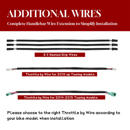 Road Glide Meathook Pre-wired Handlebars for Harley 2014-2023 with Pre-wired CAN-Bus Wire and Guiding Line