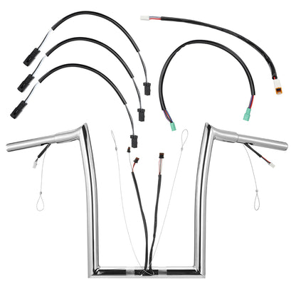 Road Glide Meathook Pre-wired Handlebars for Harley 2014-2023 with Pre-wired CAN-Bus Wire and Guiding Line