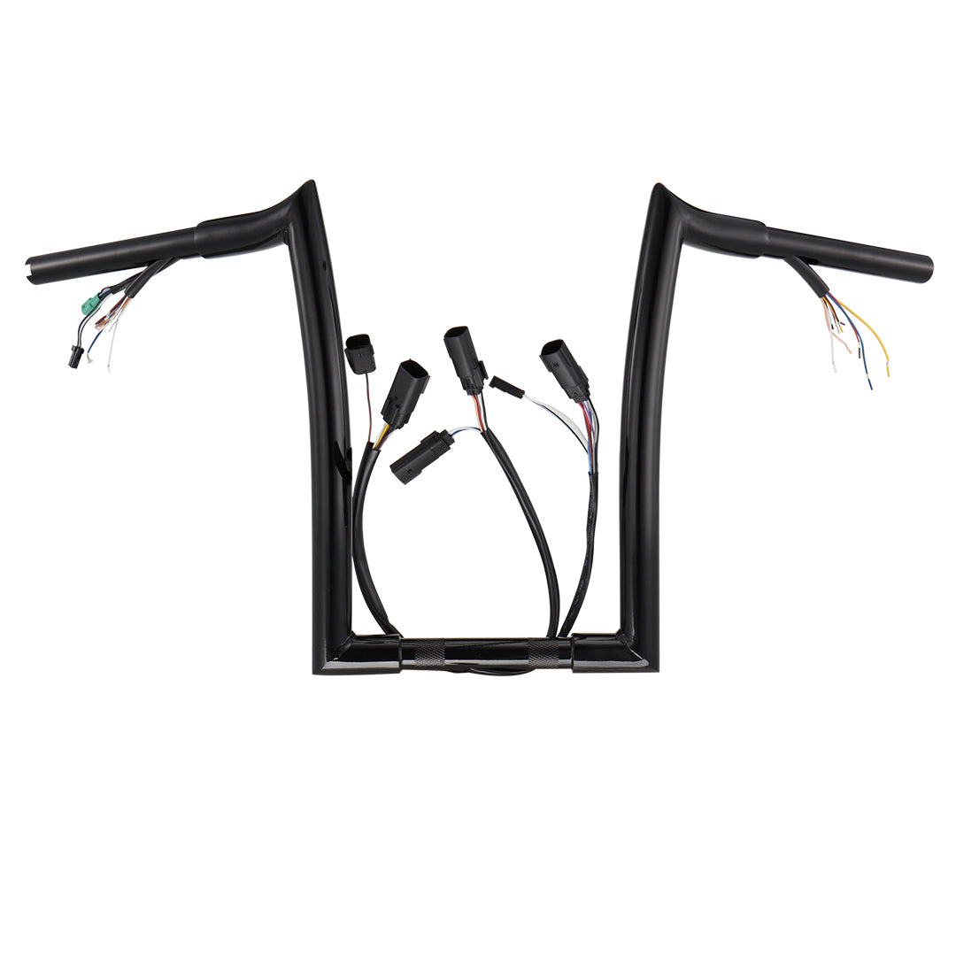 Road King Meathook Prewired Ape Hangers Handlebar for Harley 2008-2013 with CAN-Bus TBW Heated Grip Wires