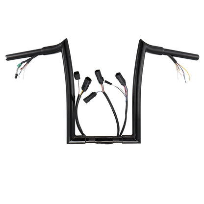 Road King Meathook Prewired Ape Hangers Handlebar for Harley 2008-2013 with CAN-Bus TBW Heated Grip Wires