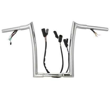 Road King Meathook Prewired Ape Hangers Handlebar for Harley 2008-2013 with CAN-Bus TBW Heated Grip Wires