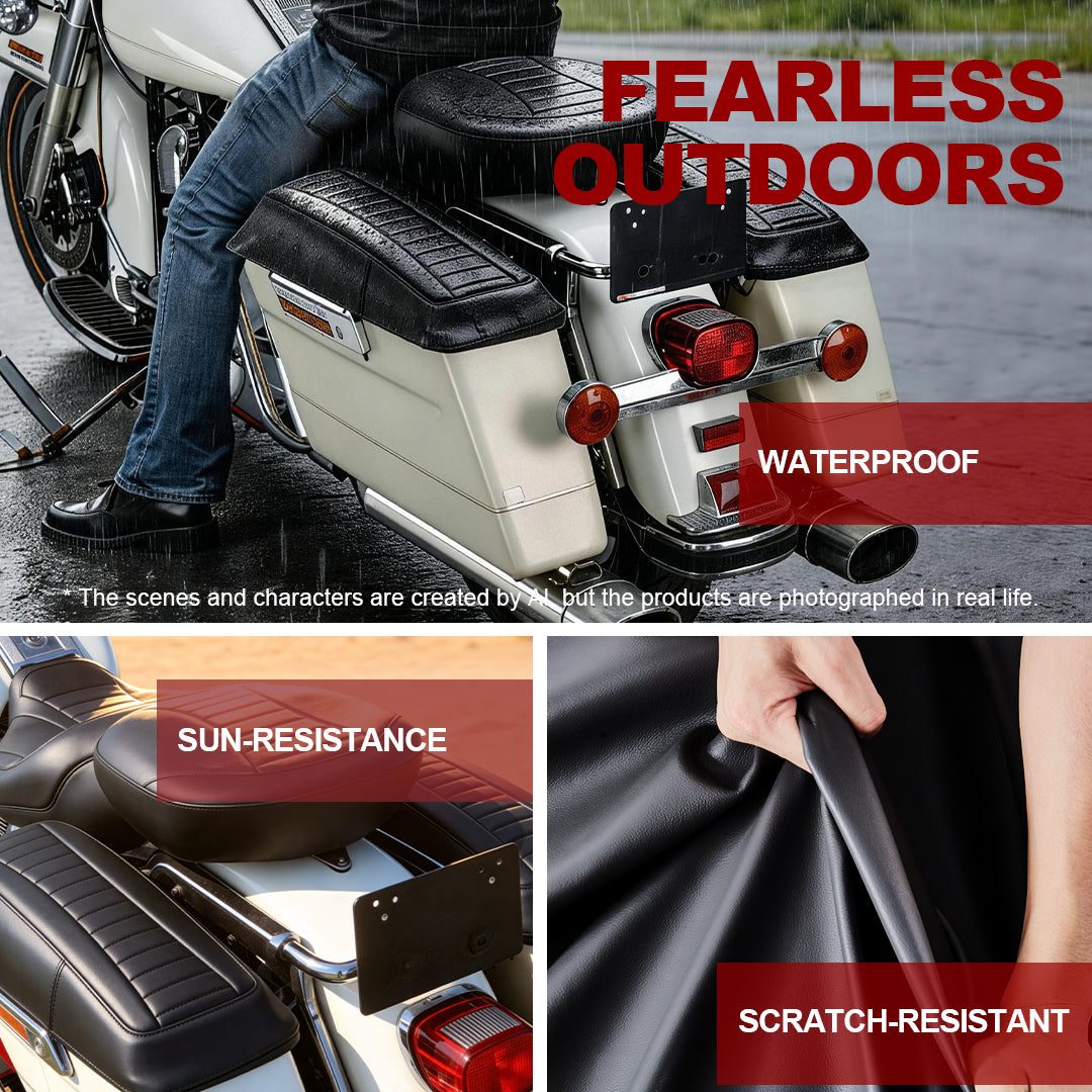 Saddlebag Lid Microfiber Leather Covers for 1993-2013 Harley Touring