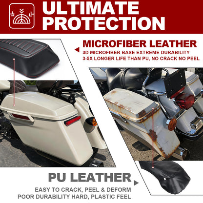 Saddlebag Lid Microfiber Leather Covers for 1993-2013 Harley Touring