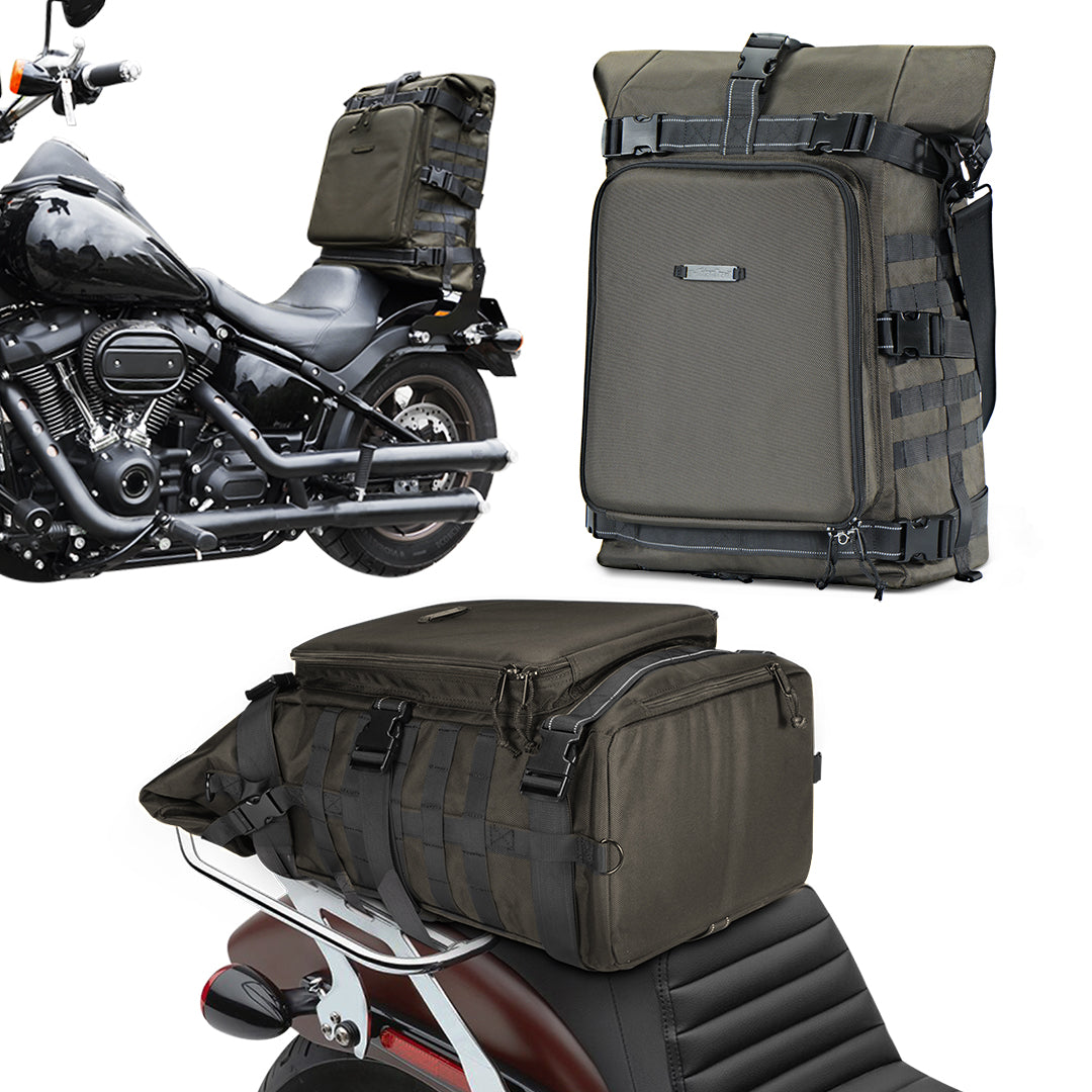 Sissy Bar Bag Tail Backrest Luggage Bag 51L Backpack Duffle Gear for T – CYCPARTS