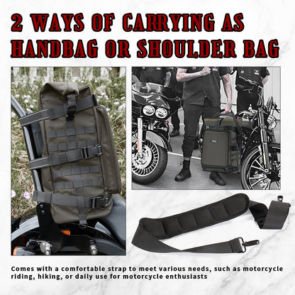 Sissy Bar Bag Tail Backrest Luggage Bag 51L Backpack Duffle Gear for Touring Camping Trip Travel Outdoor with Raincover and 1 Shoulder Strap