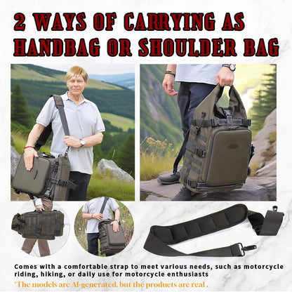 Sissy Bar Bag Tail Backrest Luggage Bag 51L Backpack Duffle Gear for Touring Camping Trip Travel Outdoor with Raincover and 1 Shoulder Strap