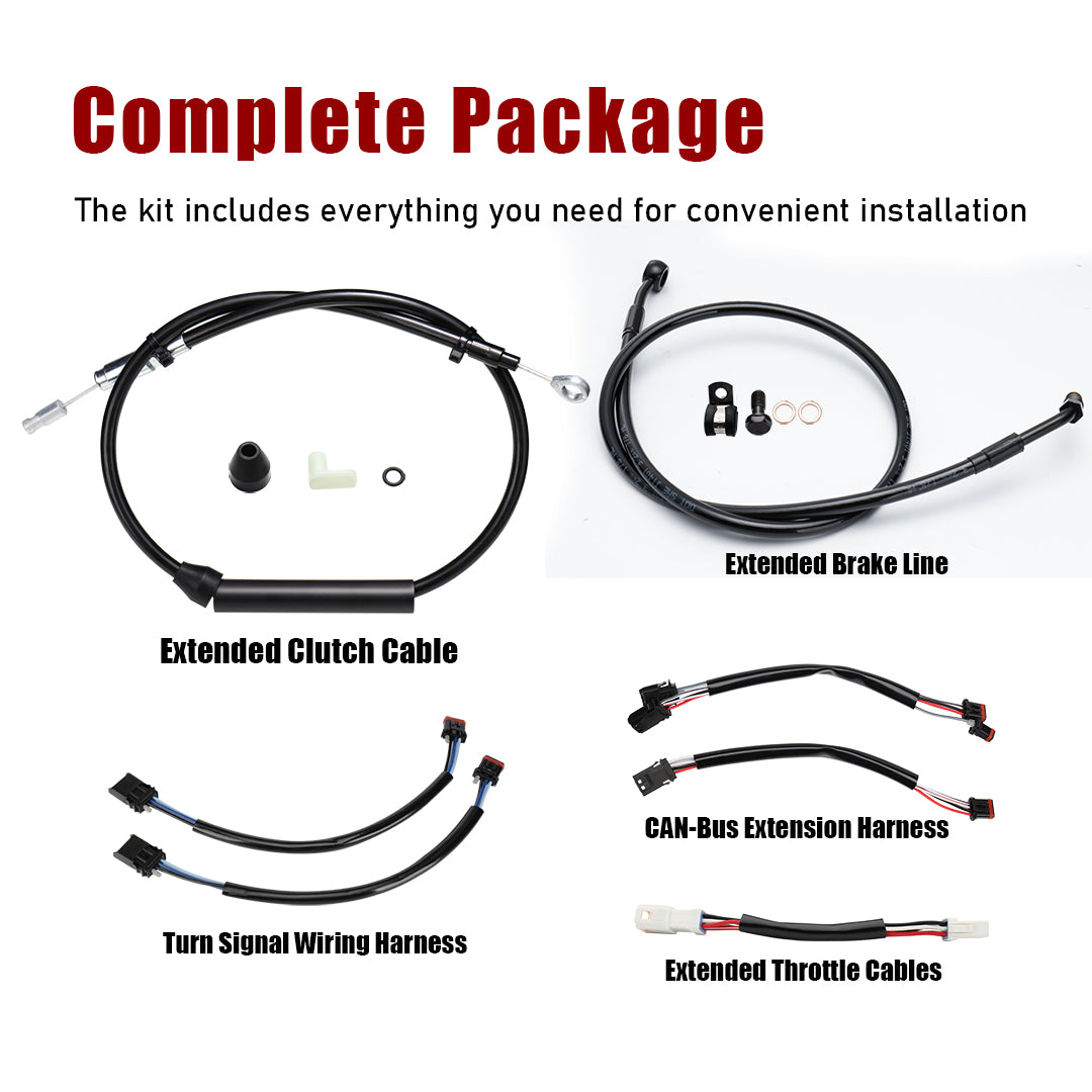 For Harley Softail 2018-2024 Handlebar Extended Cable Line Kits with ABS
