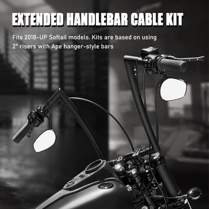 For Harley Softail 2018-Later Handlebar Extended Cable Line Kits without ABS