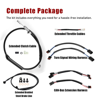 For Harley Softail 2018-Later Handlebar Extended Cable Line Kits without ABS