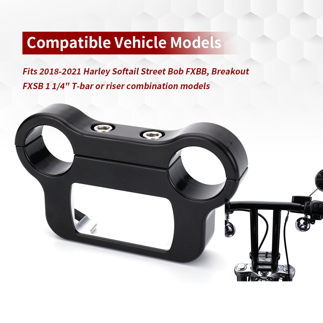 For Harley Softail 2018-Later 1.25 inch T-bar Dash Gauge Panel Mount Bracket