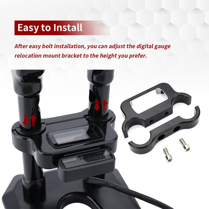 For Harley Softail 2018-Later 1.25 inch T-bar Dash Gauge Panel Mount Bracket