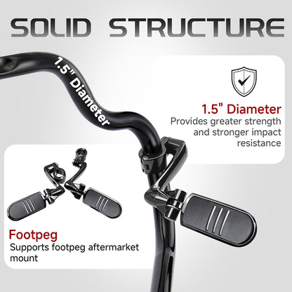 Softail Crash Bar 1.5" Highway Engine Guard for Harley 2018-Later Low Rider Heritage Street Bob Sport Glide Slim Fat Bob Boy