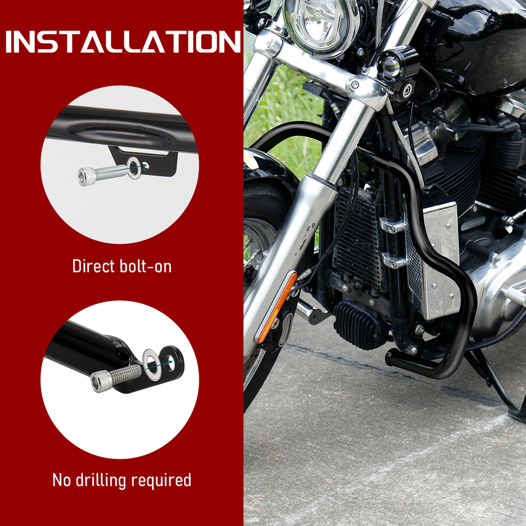 Softail Crash Bar 1.5" Highway Engine Guard for Harley 2018-Later Low Rider Heritage Street Bob Sport Glide Slim Fat Bob Boy