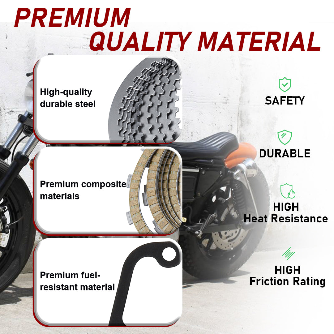 For Harley Softail Dyna 1998-2006 Extra Clutch Plate Friction Steel Clutch Kit and Primary Cover Gasket Seal Kit