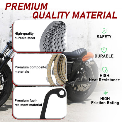 For Harley Softail Dyna 1998-2006 Extra Clutch Plate Friction Steel Clutch Kit and Primary Cover Gasket Seal Kit
