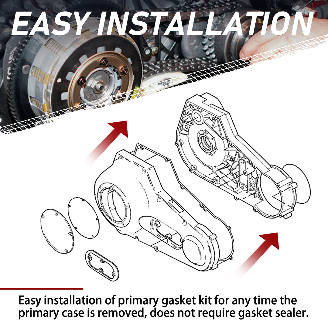 For Harley Softail Dyna 1998-2006 Extra Clutch Plate Friction Steel Clutch Kit and Primary Cover Gasket Seal Kit