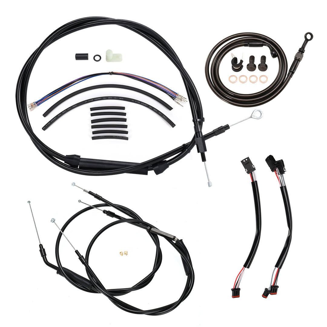 Sportster Cables Kit Handlebar Extended CAN-Bus/Turn Signal Wires/Clutch/Throttle Cables/Brake Line for Harley 2014-2021 without ABS
